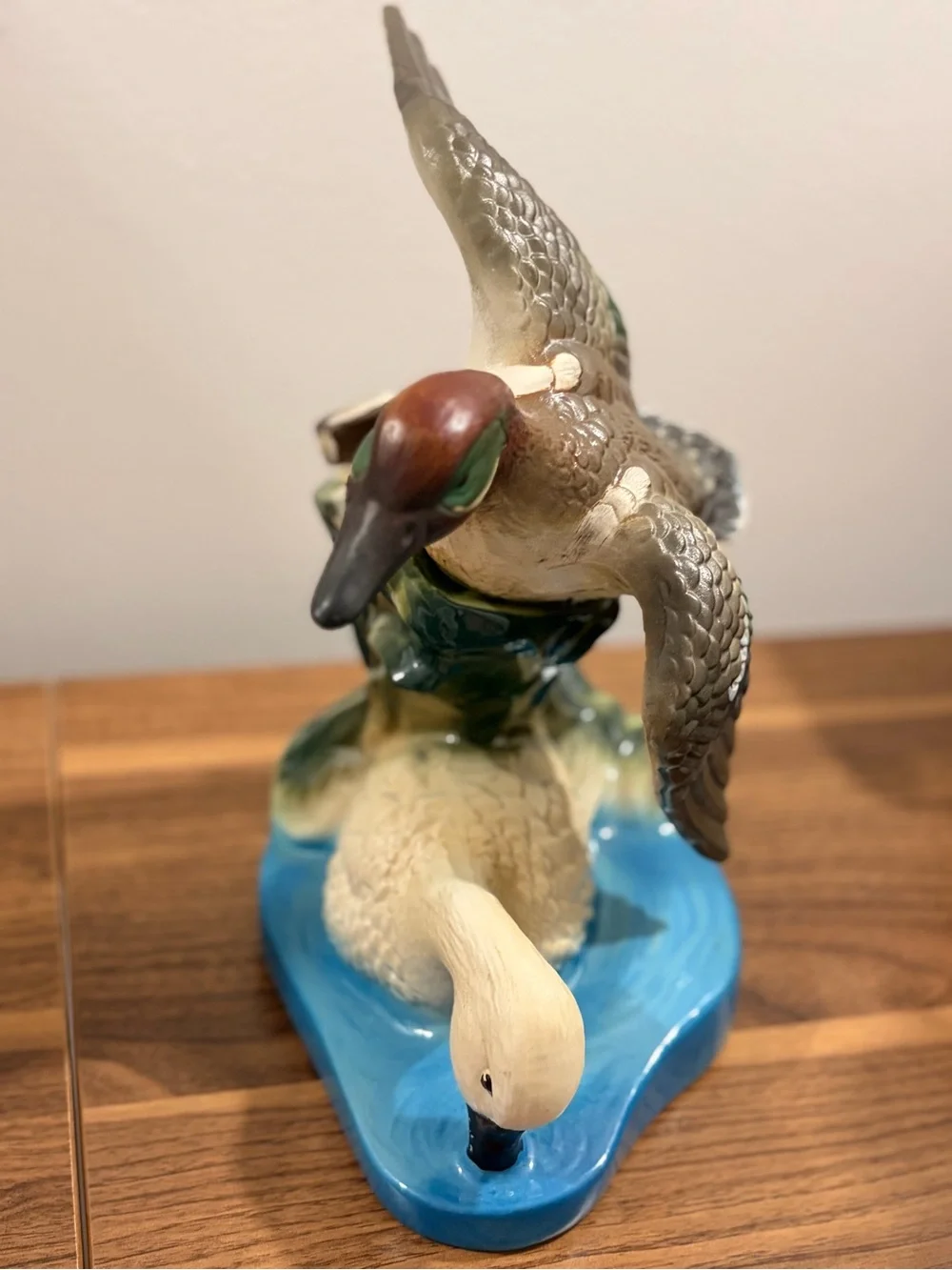 Ceramic Duck Decanter - Green and Blue Decorative Bird Bottle
